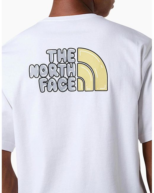 The North Face White T Shirts Bubble Logo Relaxed Fit Crew Neck Summer Tee for men