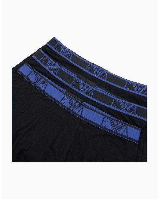 Emporio Armani Gray 3 Pack Logo Boxers for men
