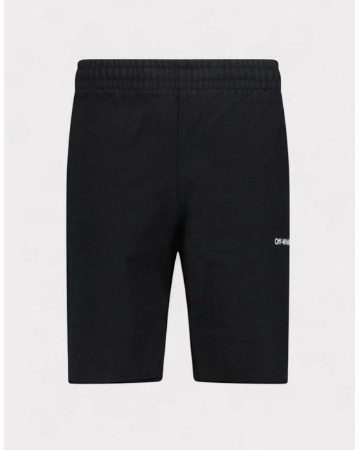Off-White c/o Virgil Abloh Black Wave Outline Diag Sweatshorts for men