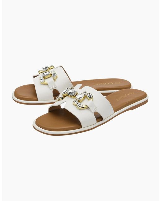 Lotus White Agueda Sandals