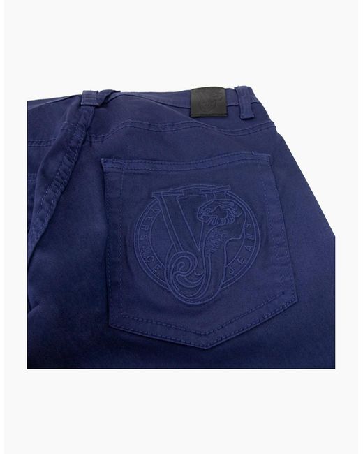Versace Blue Jeans Round Tiger Pocket Skinny Jean for men