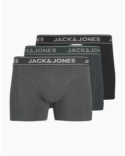 Jack & Jones Black 3 Pack Boxer Briefs for men