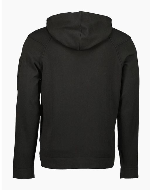 C P Company Black Sea Island Knitted Lens Hoodie for men