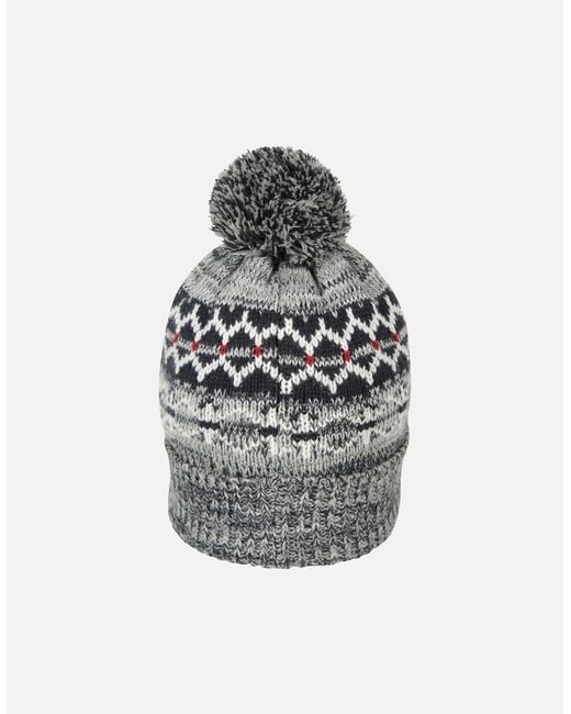 Mountain Warehouse Gray Fair Isle Thinsulate Beanie for men