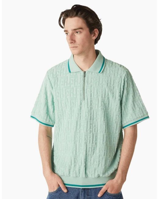 Huf Green Tether Jacquards Terry Jade Top for men