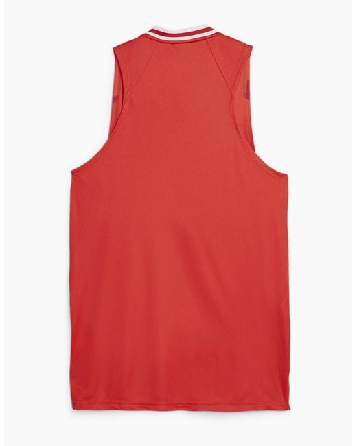 PUMA Red Hoops Team Game Performance Basketball Jersey for men