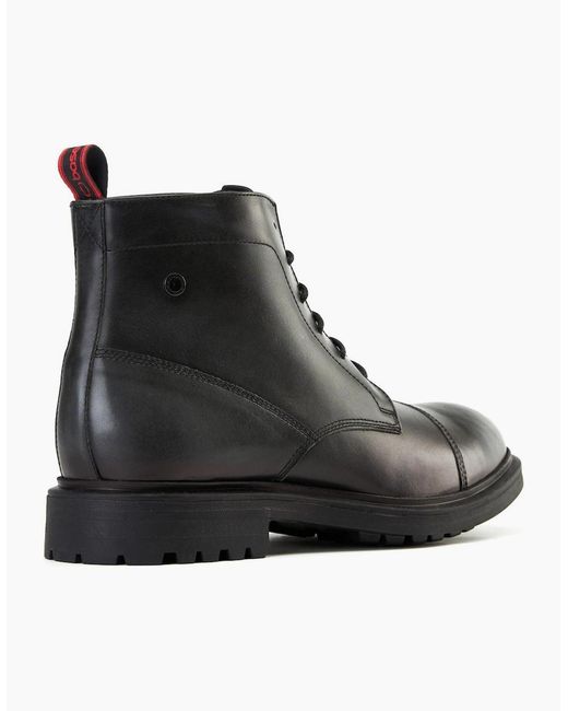 Base London Black Boulton Toe Cap Boots for men