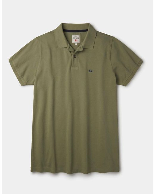 aubi Green Oliver Pique Polo for men