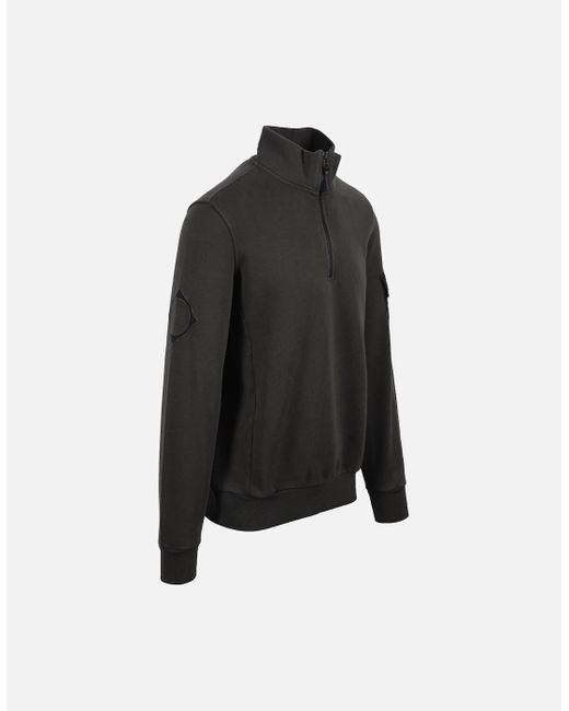 Ma Strum Black Half Zip Logo Sweat Oil Slick for men