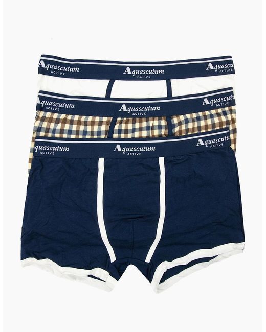 Aquascutum Black Active 3 Pack Underwear for men