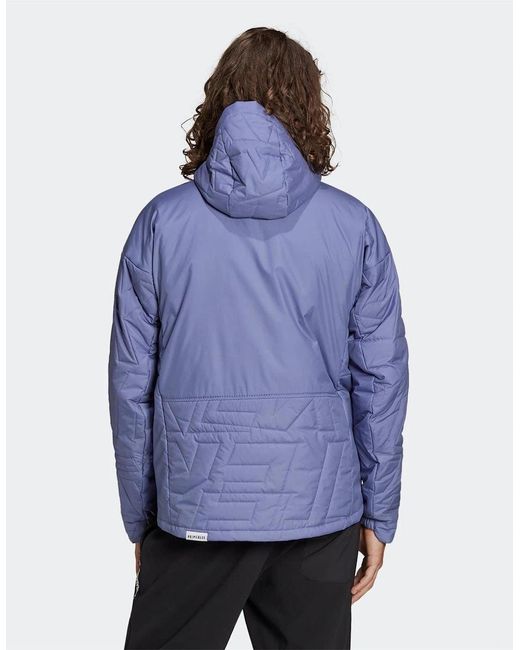 Adidas Blue Myshelter Primaloft Hooded Padded Jacket Me for men