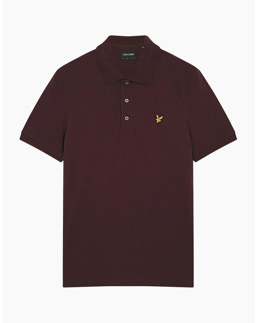 Lyle & Scott Red Lyle & Scott Branded Chest Logo Sediment Polo Shirt for men