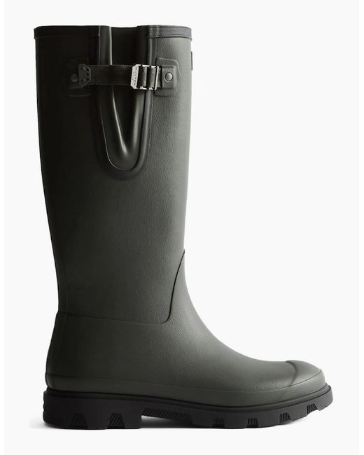 Hunter Black Downpour Adjustable Wellingtons for men
