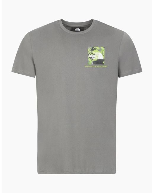The North Face Gray Heat Map T Shirts Short Sleeve Crew Neck Tee for men