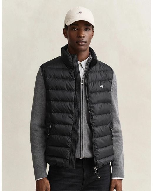 Gant Black Light Down Shield Logo Gilet for men