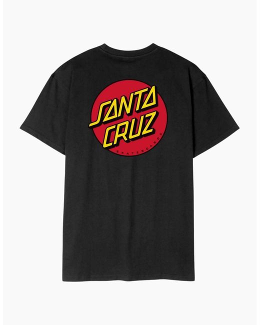 Santa Cruz Black Classic Dot Short Sleeve T-Shirt for men