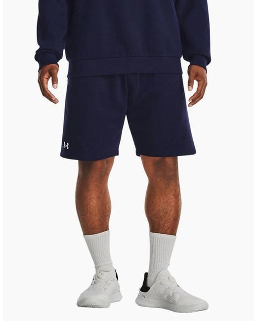 Under Armour Blue Rival Fleece Shorts for men