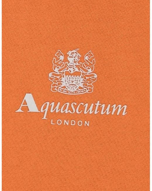 Aquascutum Orange Active Small Logo Rust Hoodie for men