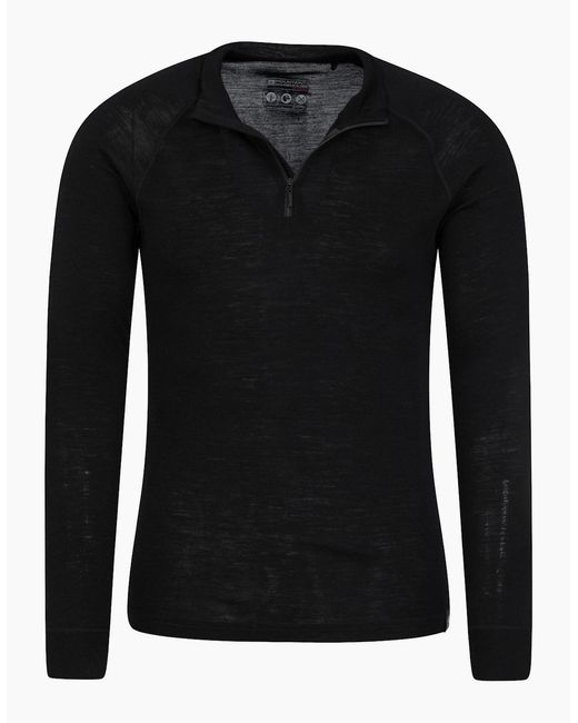 Mountain Warehouse Black Merino Ii Base Layer Top for men
