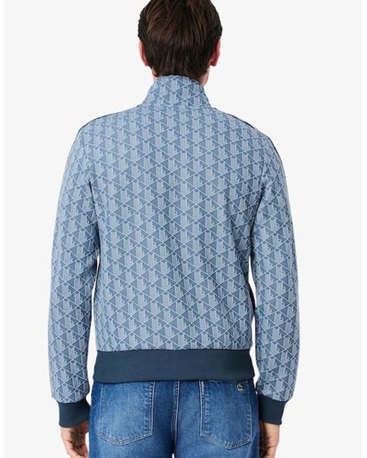 Lacoste Blue Paris Zip-Up Jacquard Track Jacket for men
