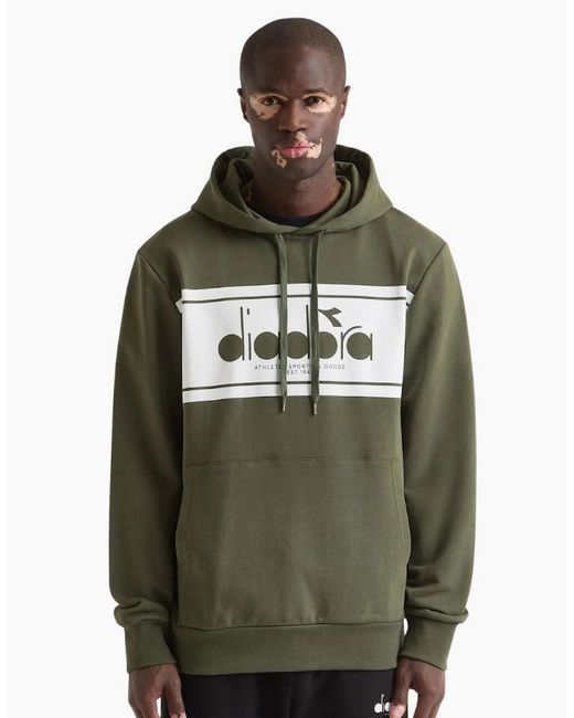 Diadora Green Logo Rifle Hoodie for men