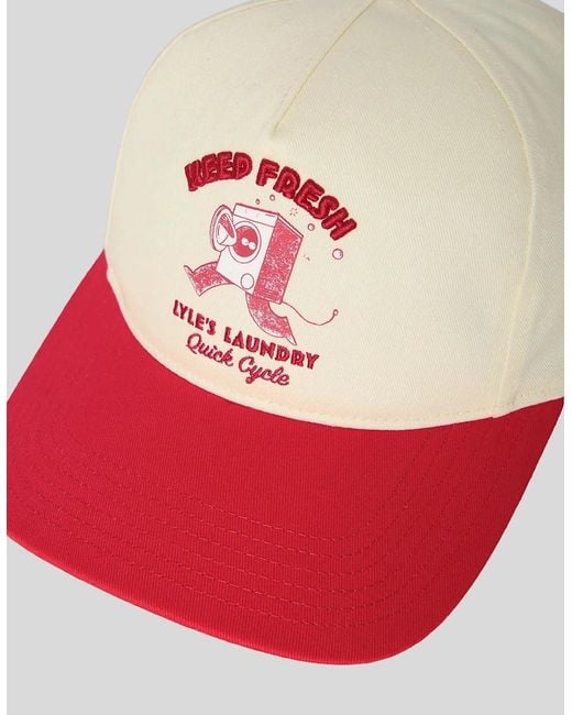 Lyle & Scott Pink Graphic Print Cap for men