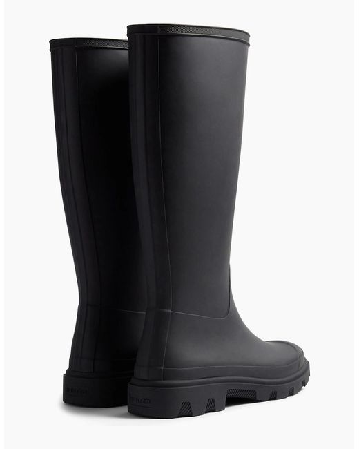 Hunter Black Downpour Tall Rubber Wellington Boots for men
