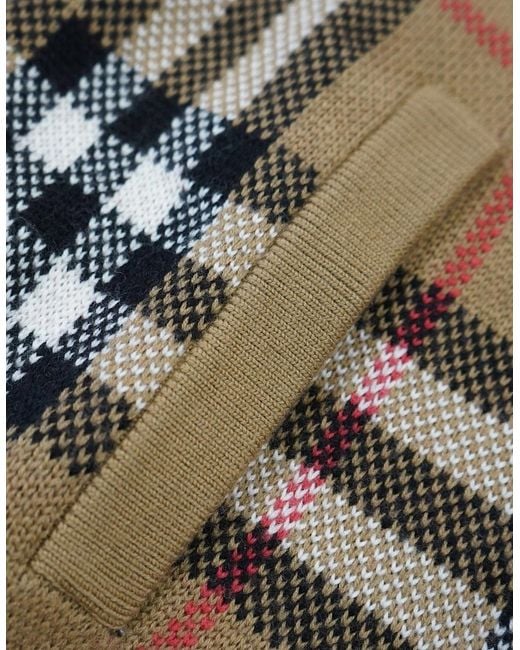 Burberry Multicolor 'Morland' Knitted Wool Bomber Jacket Taupe for men
