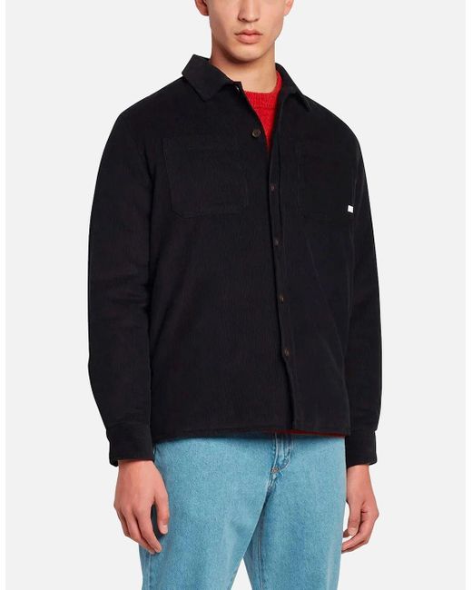 Farah Blue Hunter Quilted Corduroy Overshirt for men