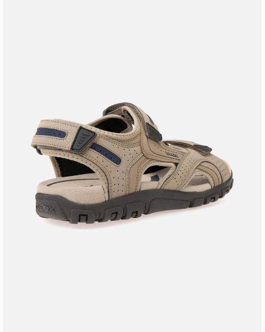 Geox Natural Strada Faux Nubuck Sandals for men