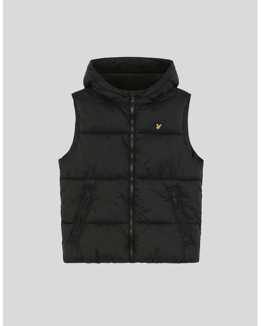 Lyle & Scott Gray Fleece Lined Padded Gilet for men