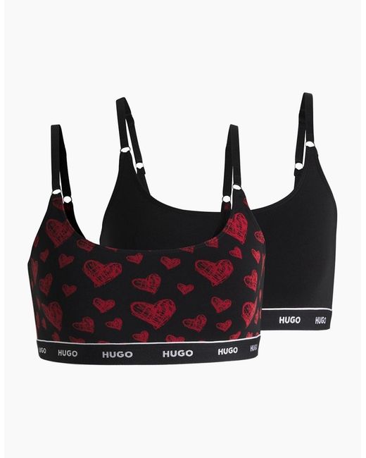 Boss Black 2-Pack Classic Logo Bralettes Hearts Gift Set