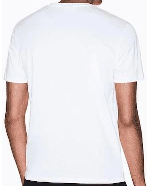 ARMANI EXCHANGE White Slim Fit Outline Logo T-Shirt for men