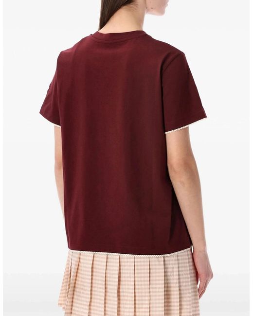 Moncler Red Cotton Trim T-Shirt