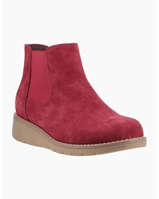 Hush Puppies Red Leonie Suede Boots