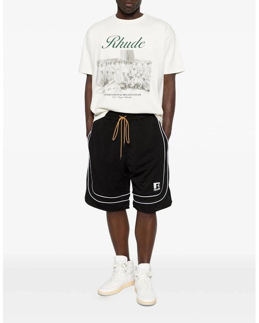 Rhude Black Mesh Basketball Shorts for men