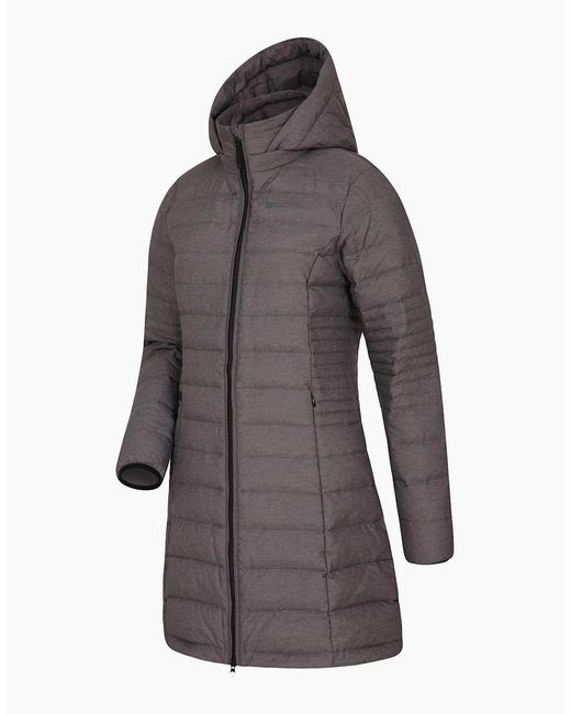 Mountain Warehouse Gray Ladies Furnace Down Long Length Padded Jacket