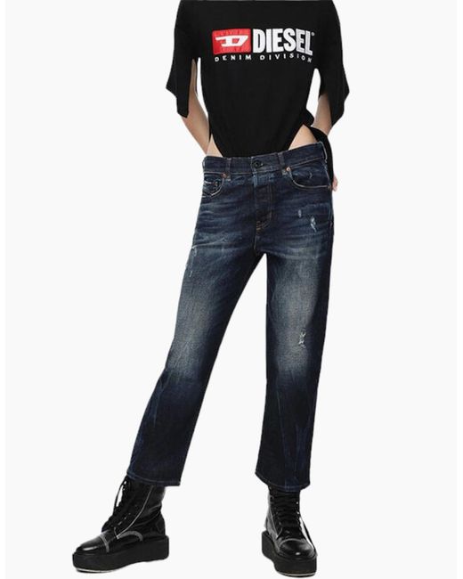 DIESEL Blue Aryel 089Al Jeans Denim Stretch Regular Straight Waist Fit Pants