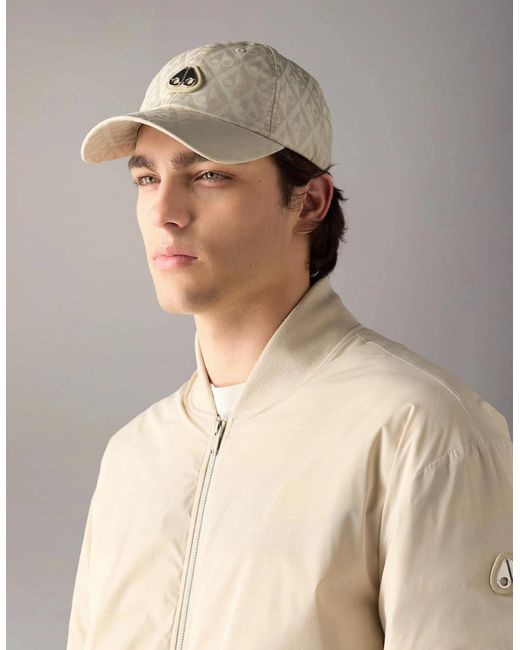 Moose Knuckles Natural Crescent Logo Cap Mono 1705 Alabaster for men