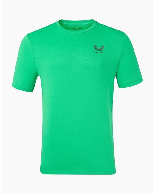 Castore Green Short Sleeve Polyester Activewear T-Shirts for men