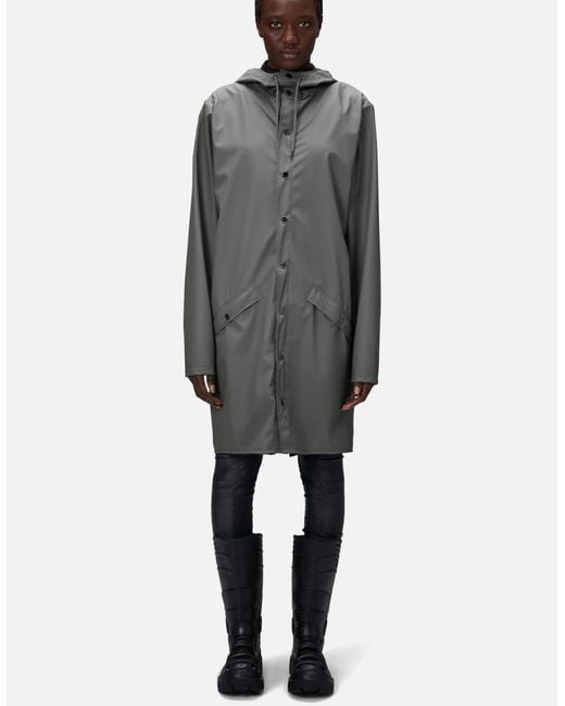 Rains Gray Long Jacket
