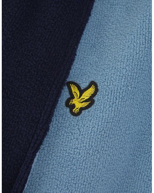 Lyle & Scott Blue Towling Bathrobe for men