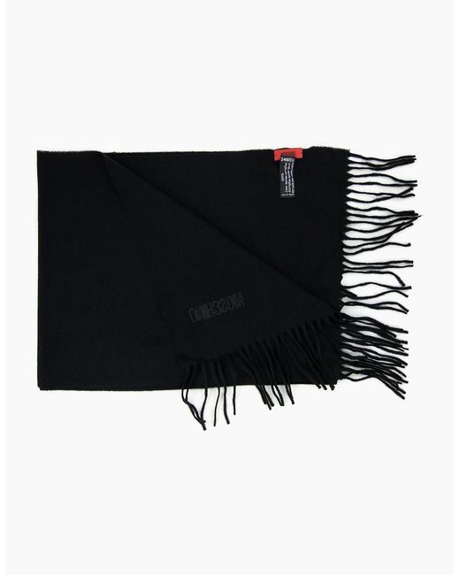 Love Moschino Black Sciarpa Knitted Logo Scarf for men
