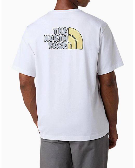 The North Face White T Shirts Bubble Logo Relaxed Fit Crew Neck Summer Tee for men