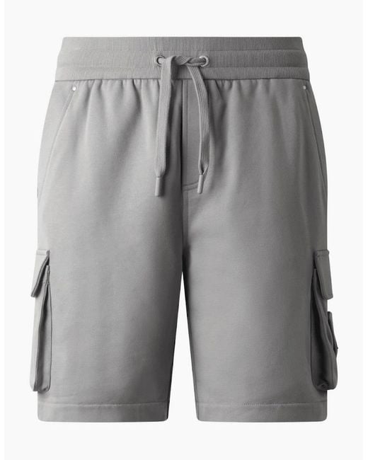 Moose Knuckles Gray Cotton Hartsfield Industry Cargo Shorts for men