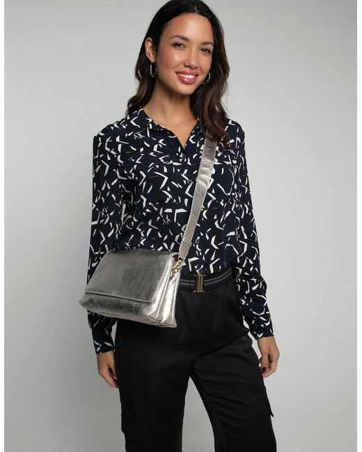Nooki Design Gray Chester Metallic Leather Cross Body Bag