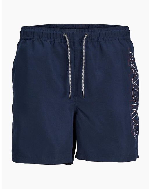 Jack & Jones Blue Lettering Swim Short for men