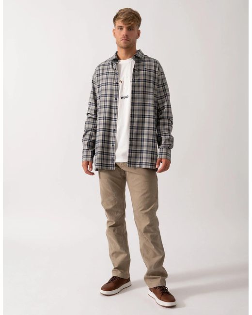 Oliver Sweeney Gray Barnham Long Sleeve Cotton Twill Shirt for men