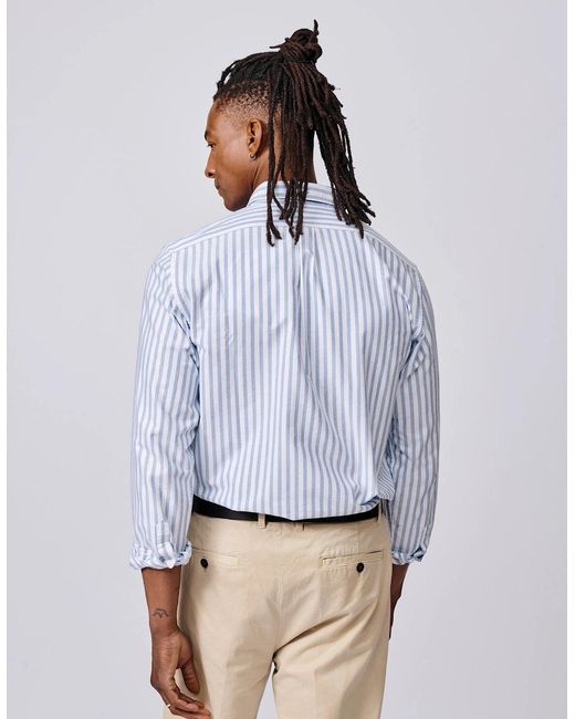 aubi White Aldridge Oxford Button Down Shirt for men