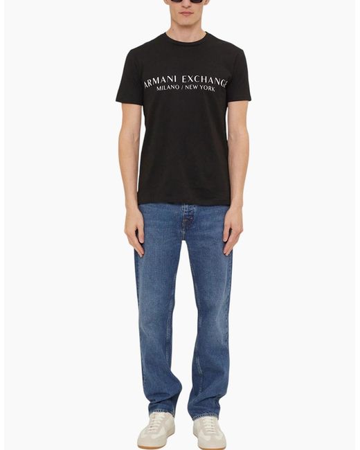 Armani Black Exchange T Shirts Cotton Tee for men